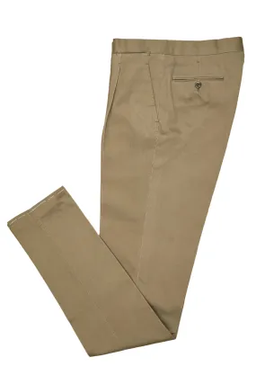 Ambrosi Green Cotton Single Pleat Trousers
