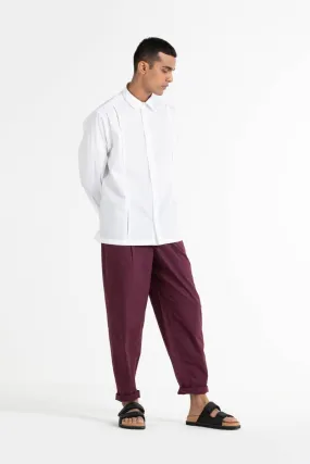 Front Pleat Shirt Co-ord Wine