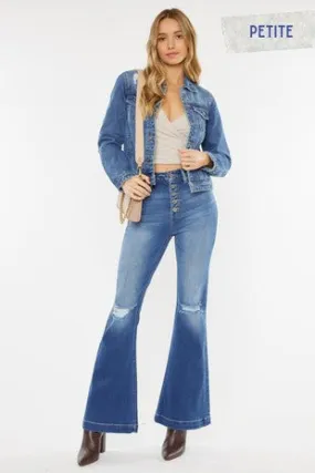 Kancan Petite Tatum Flare Jeans