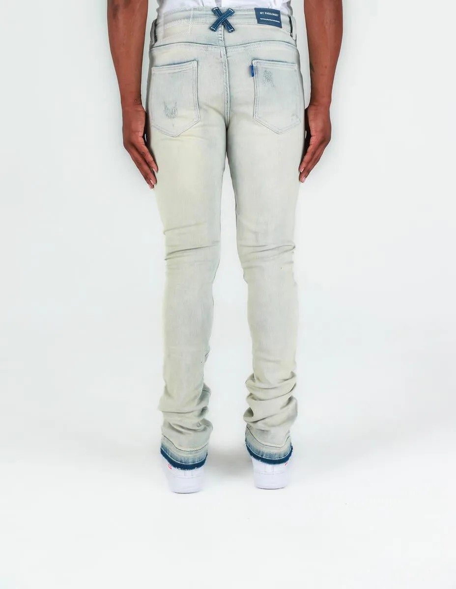 Pheelings NOW OR NEVER FLARE STACK DENIM (LIGHT BLUE SAND WASH)